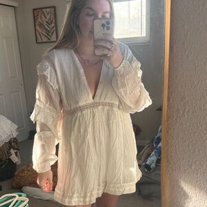 Free People Cream Textured Romper
